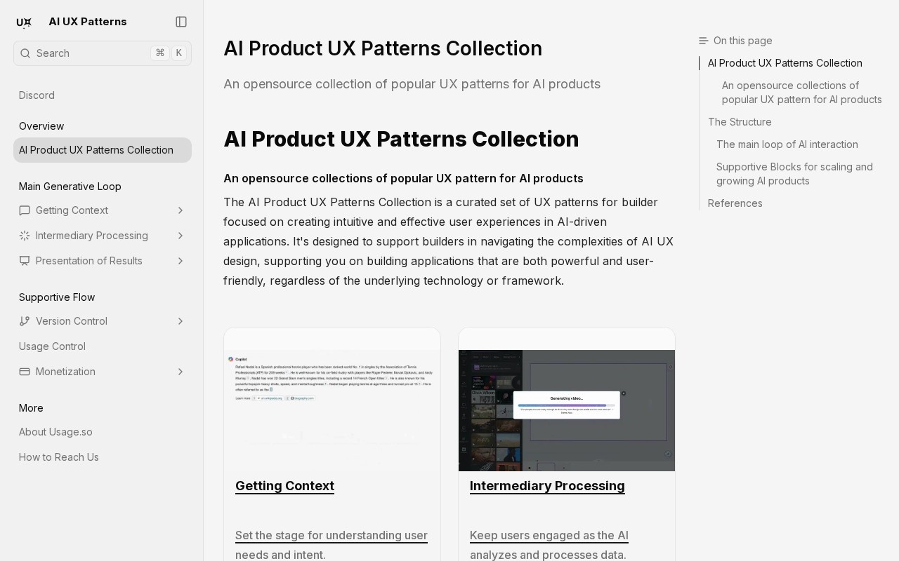 AI Product UX Patterns Collection官网截图