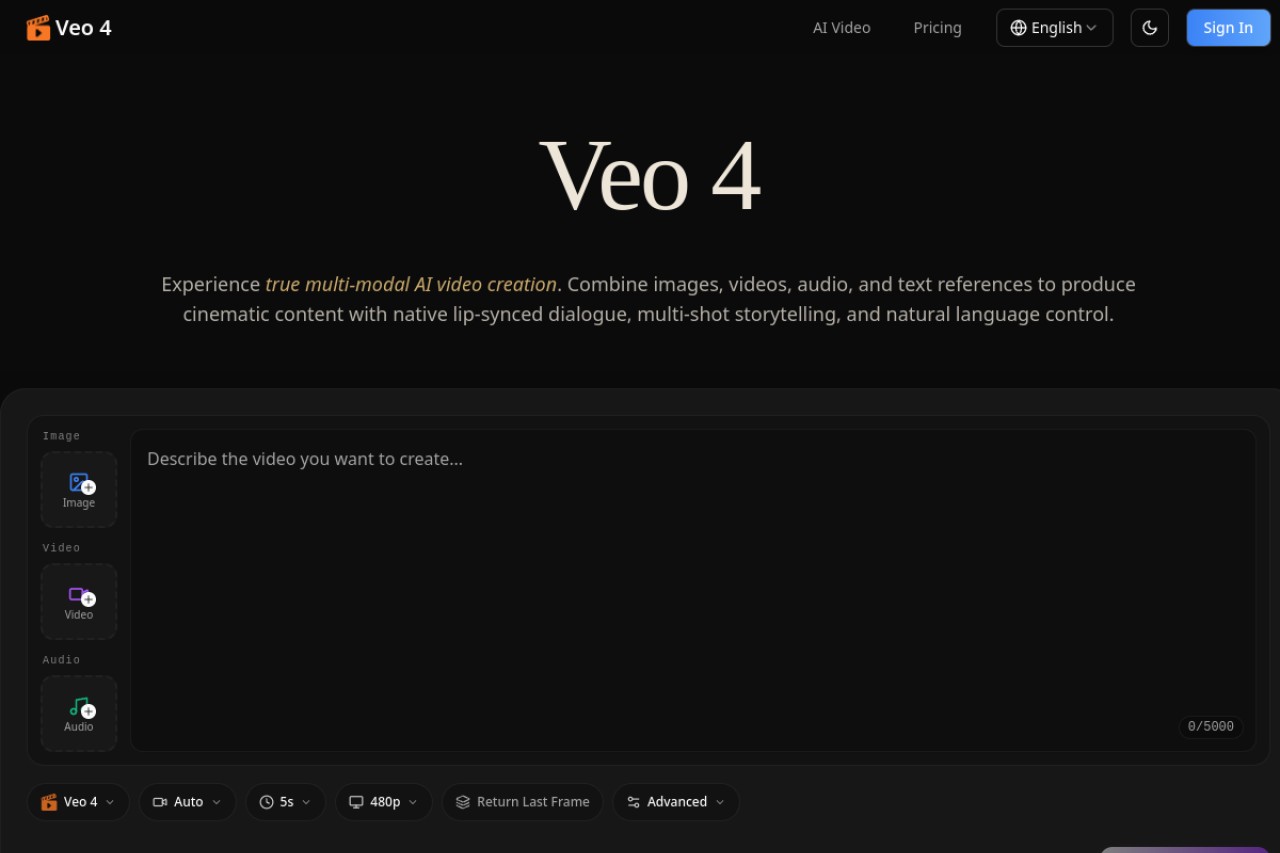 Veo 4官网截图