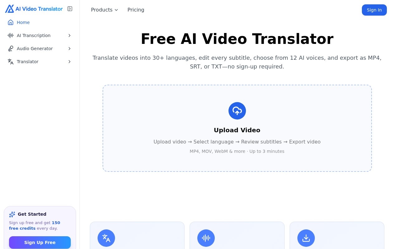 AI Video Translator官网截图