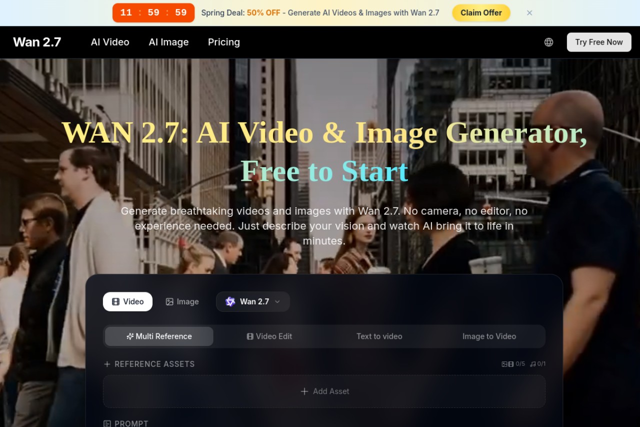 Wan 2.7 AI Video & Image官网截图