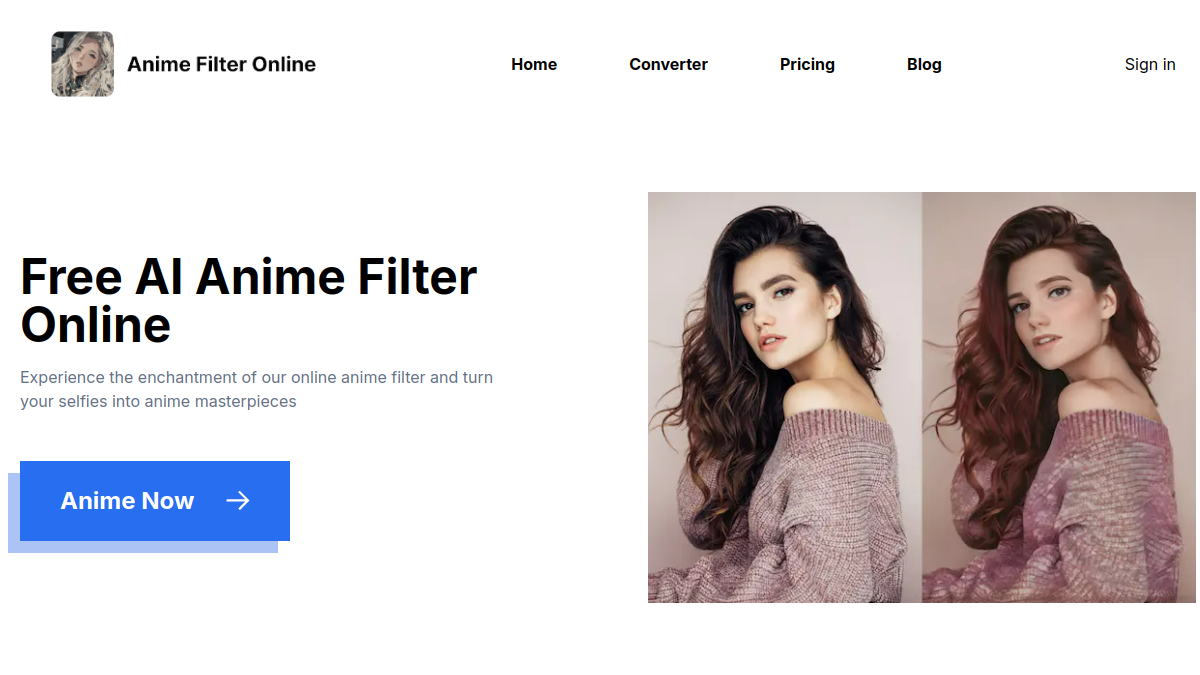 Free AI Anime Filter Online官网截图