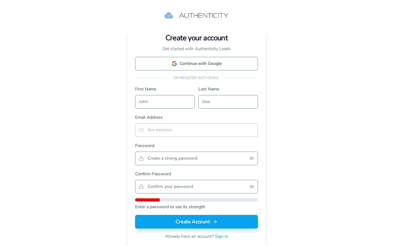 Authenticity Leads官网截图