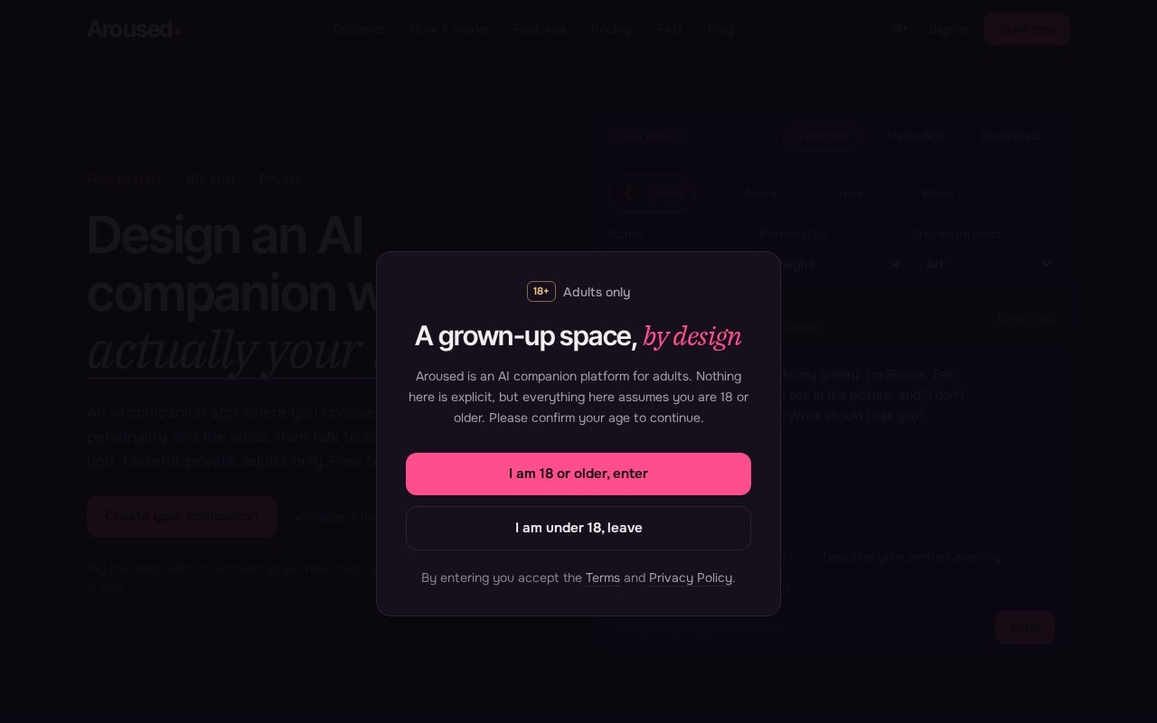 Aroused.ai官网截图