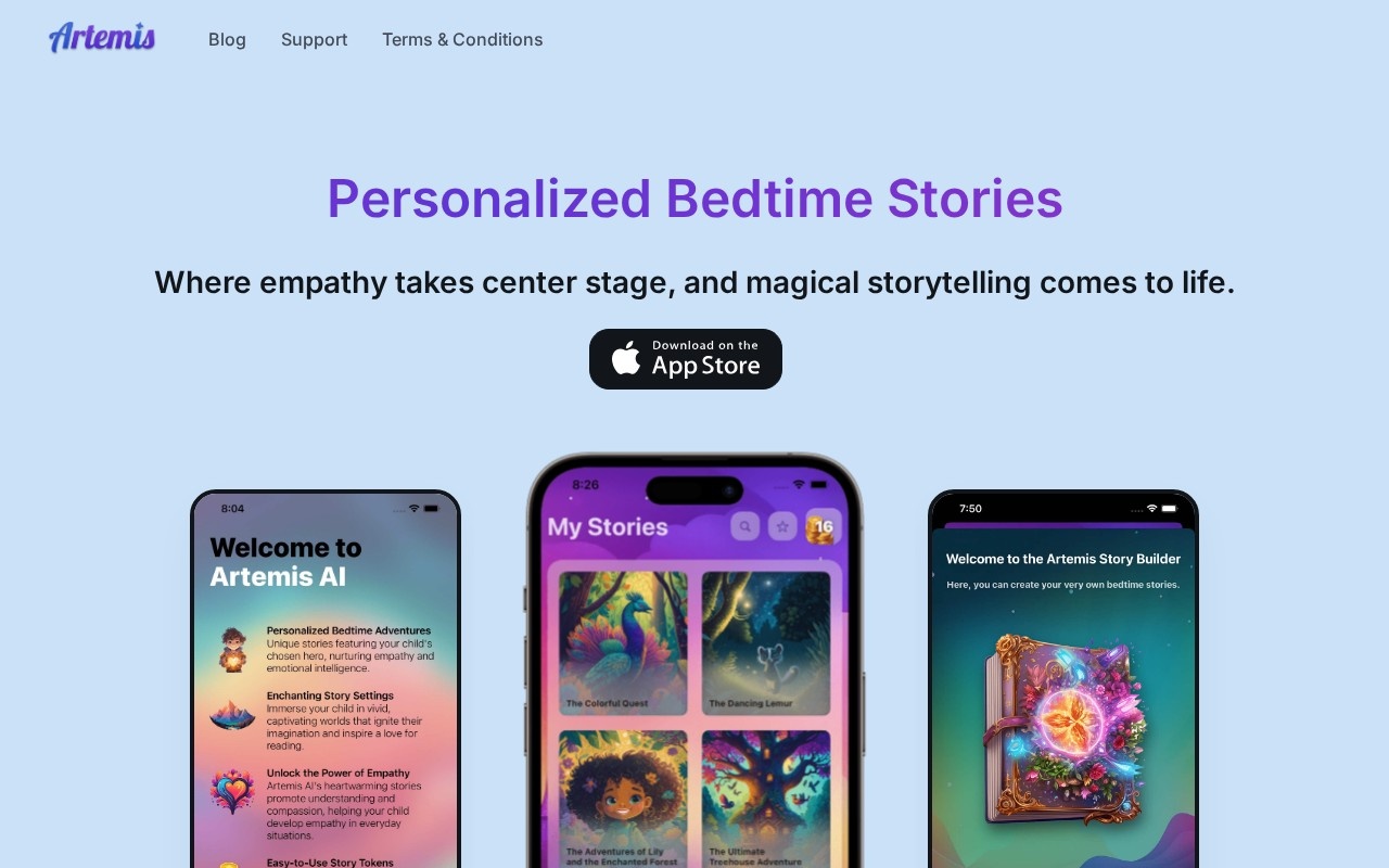 Artemis AI: Bedtime stories with heart官网截图