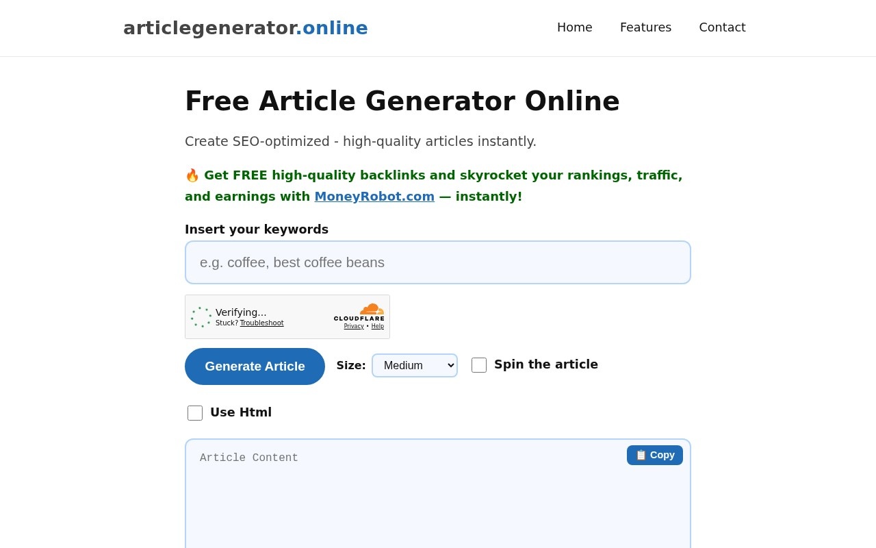ArticleGenerator.online官网截图