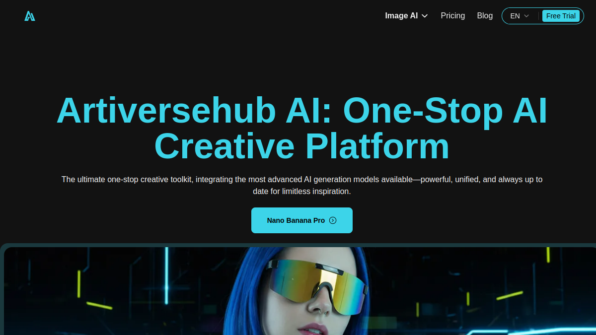 ArtiverseHub AI Image Generator官网截图