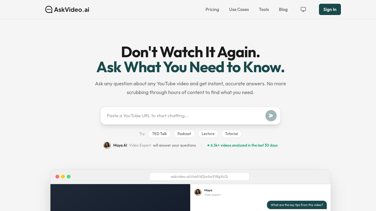 AskVideo.ai官网截图