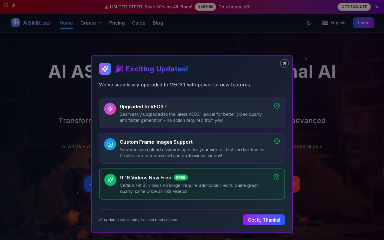 AI ASMR Videos官网截图