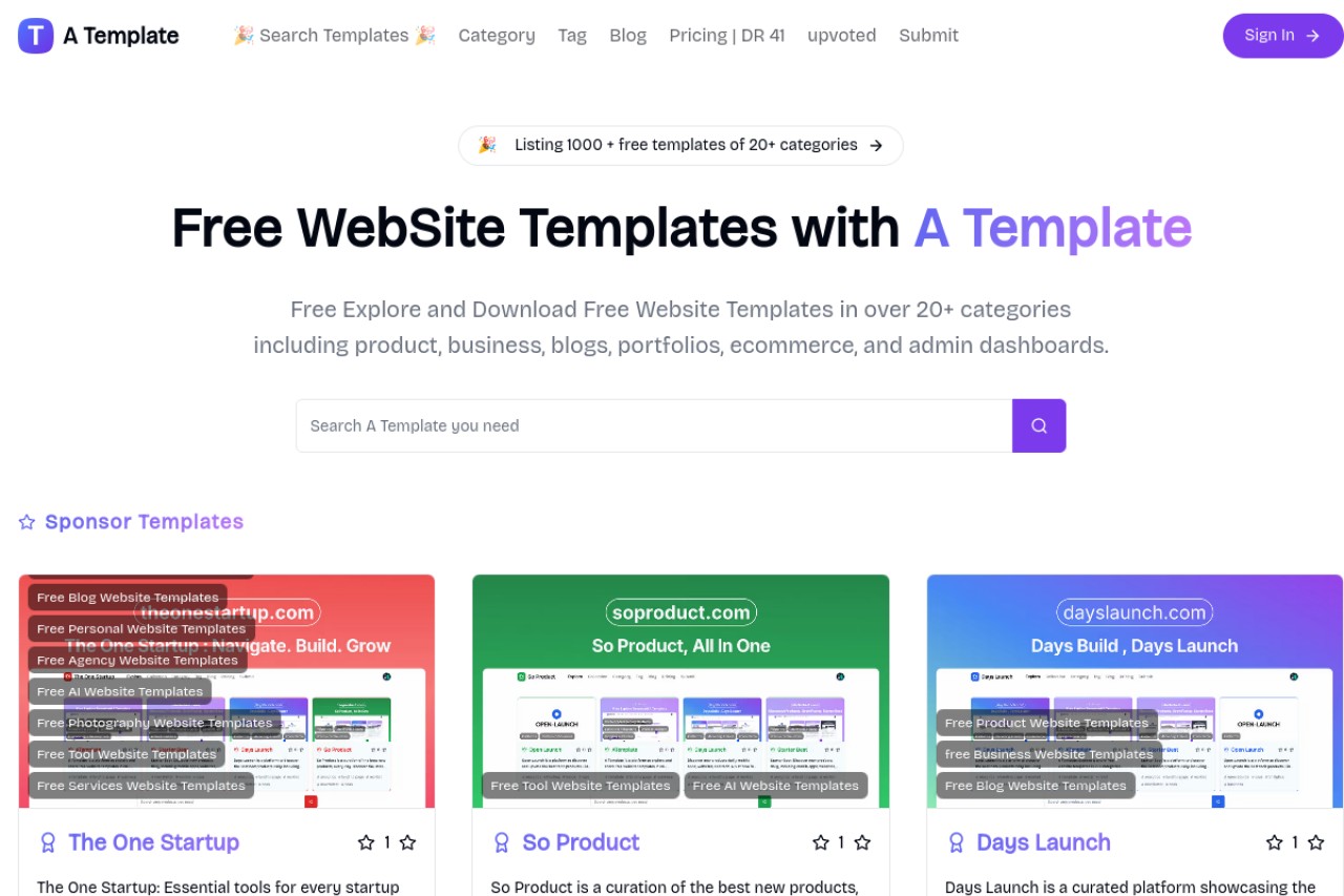 A Template官网截图