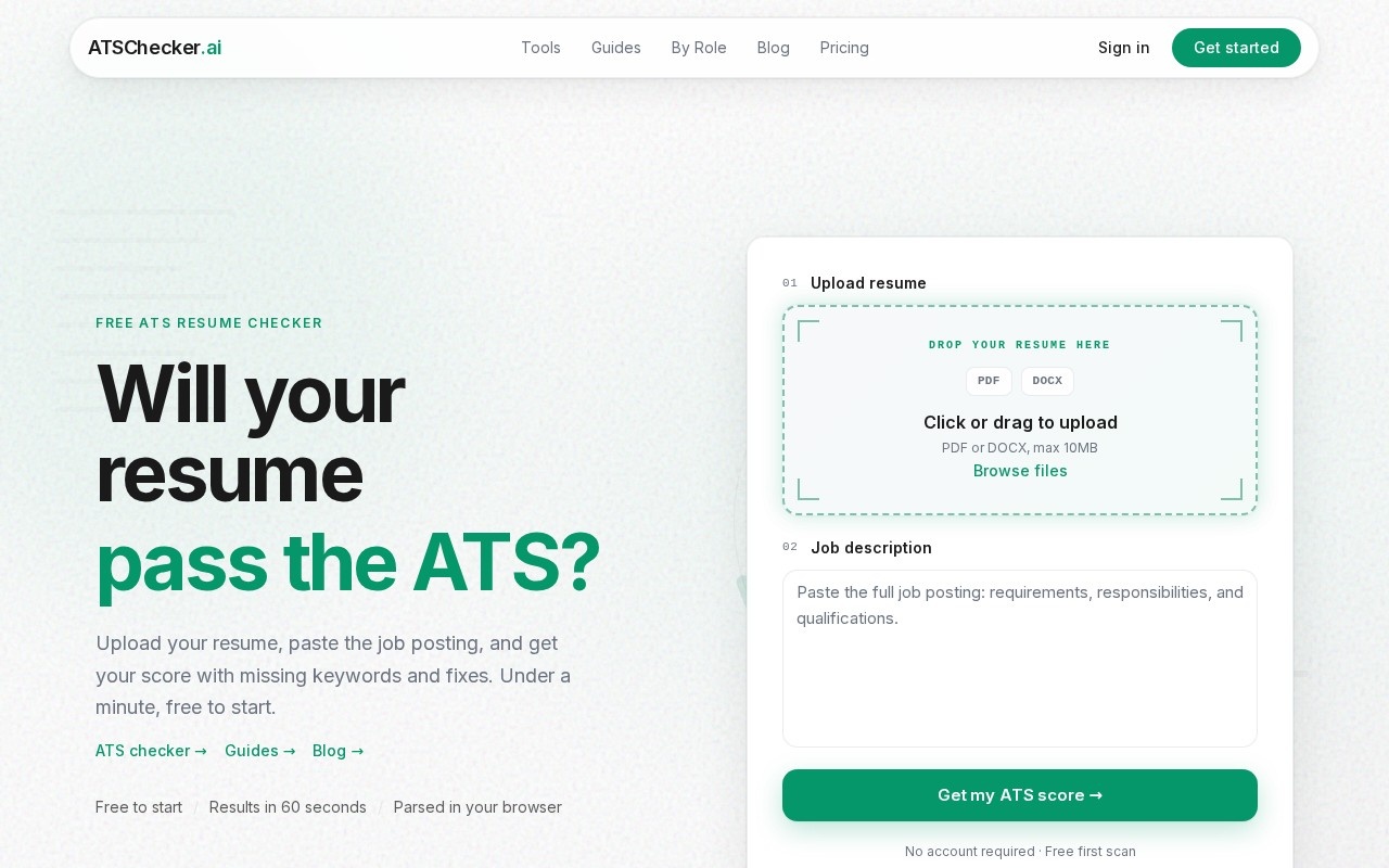 ATS Checker官网截图