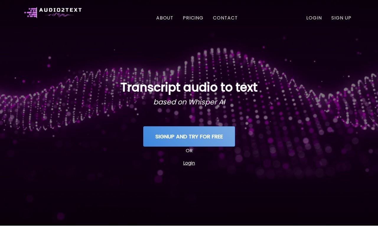 Audio2Text官网截图