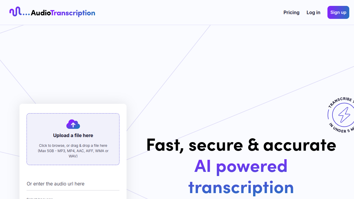 AudioTranscription.ai官网截图