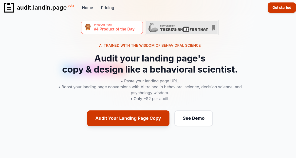 Landing Page Copy Audit官网截图