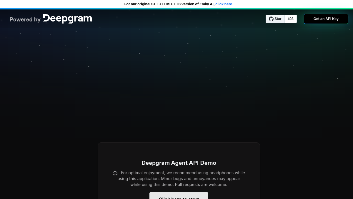Aura TTS Demo by Deepgram官网截图