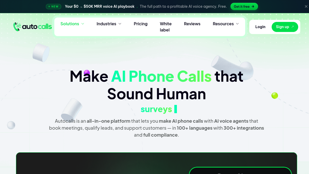 AutoCalls.ai官网截图