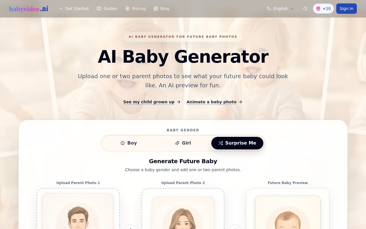 AI Baby Video官网截图