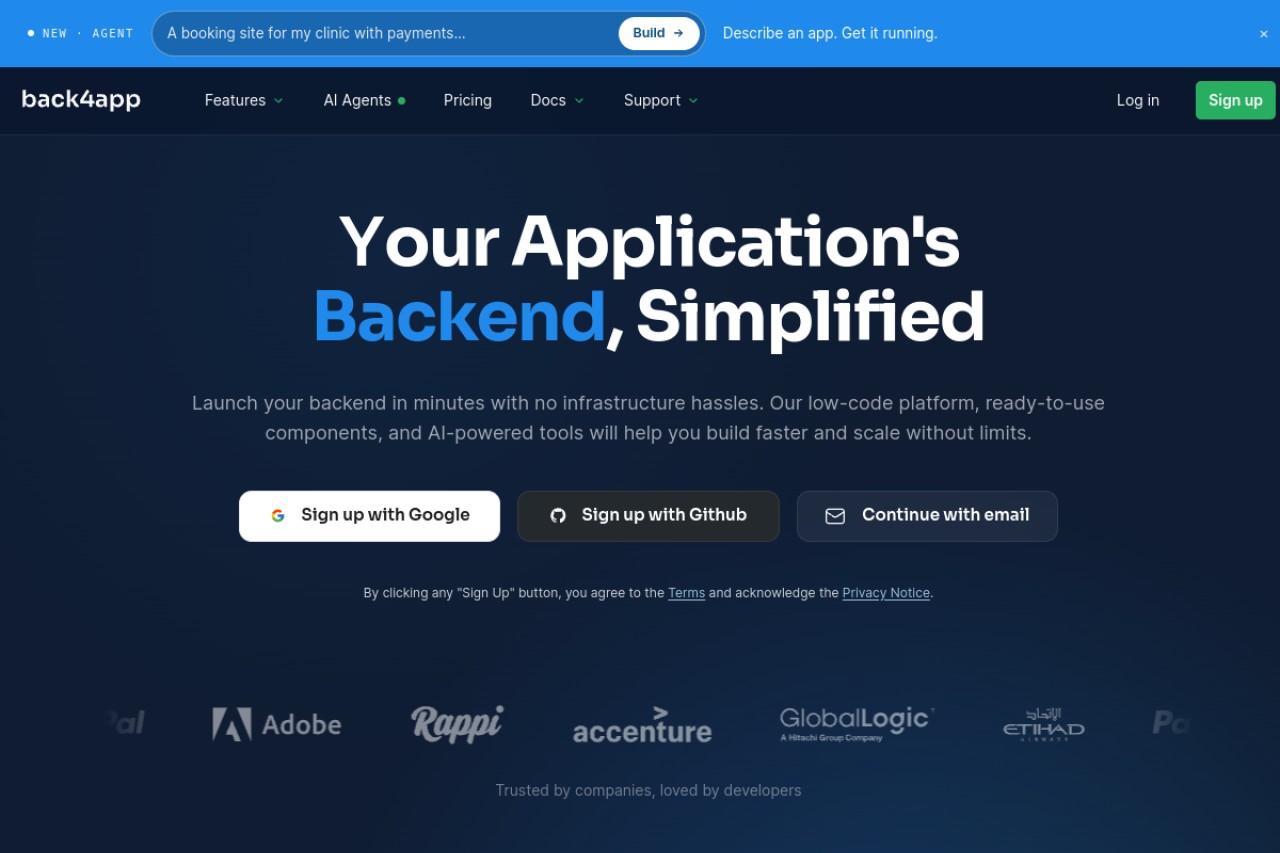 Back4App官网截图