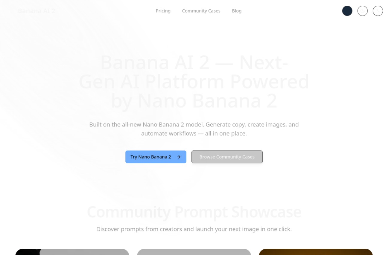 Banana AI 2官网截图