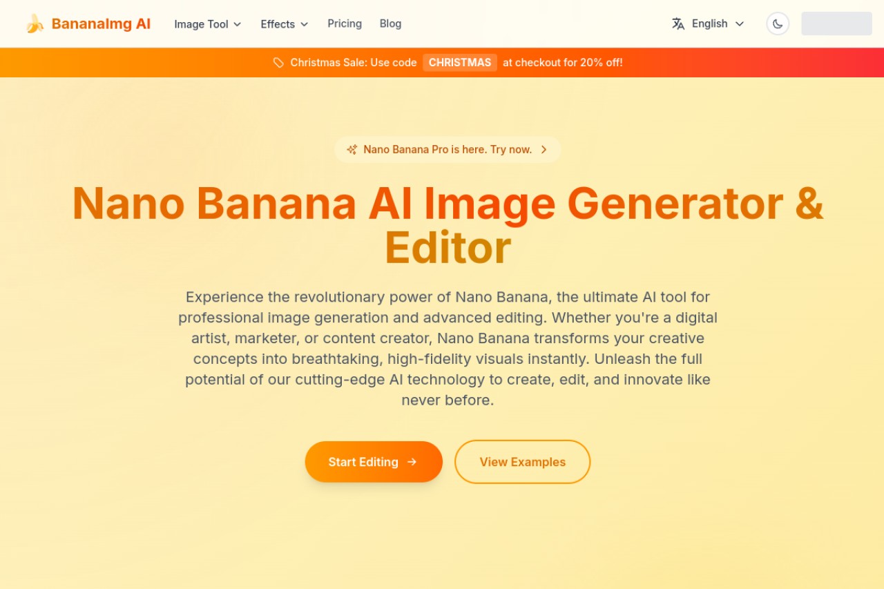 Bananaimg AI官网截图