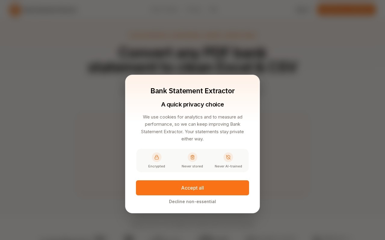 Bank Statement Extract官网截图