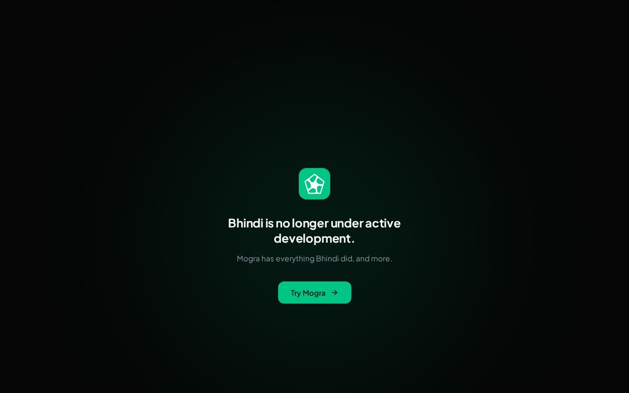 Bhindi官网截图