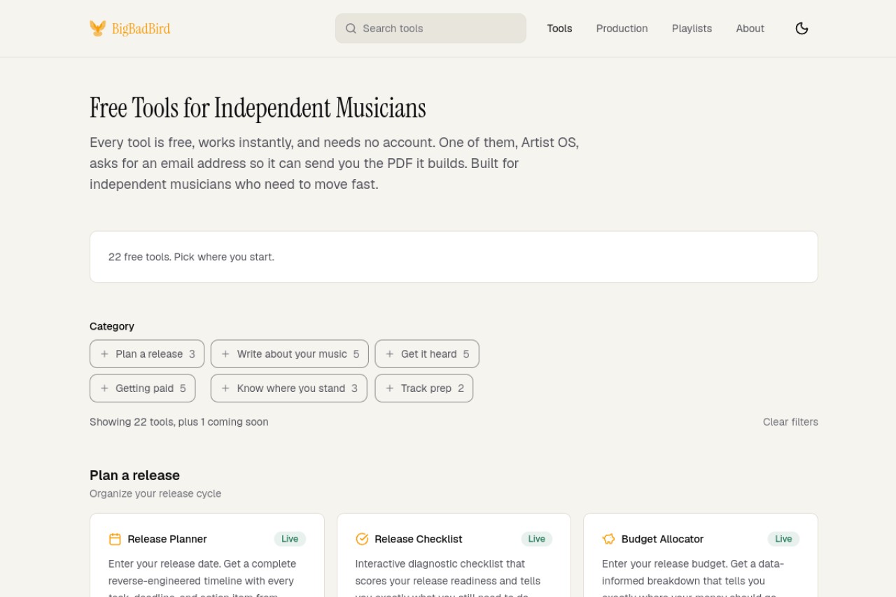 BigBadBird Music Tools官网截图