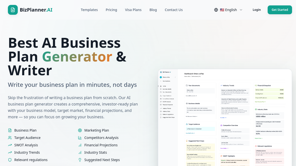 BizPlanner.ai官网截图