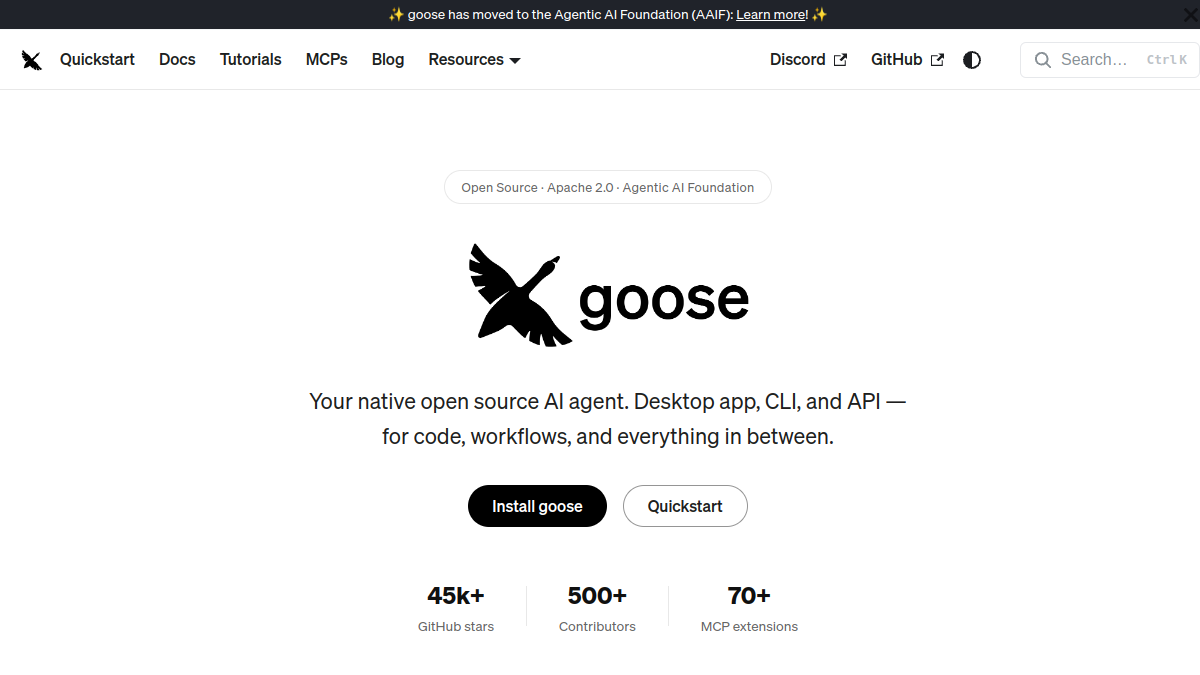 Codename Goose官网截图
