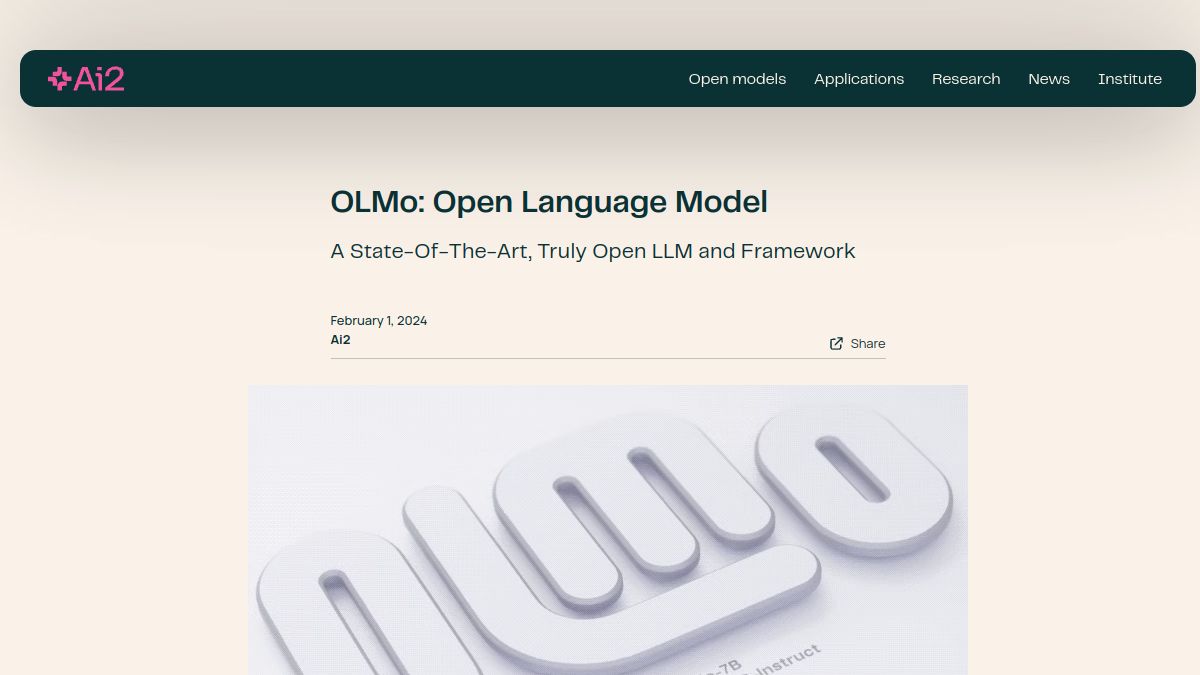 OLMo官网截图