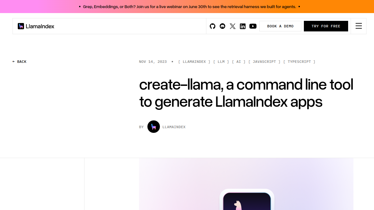 create-llama官网截图