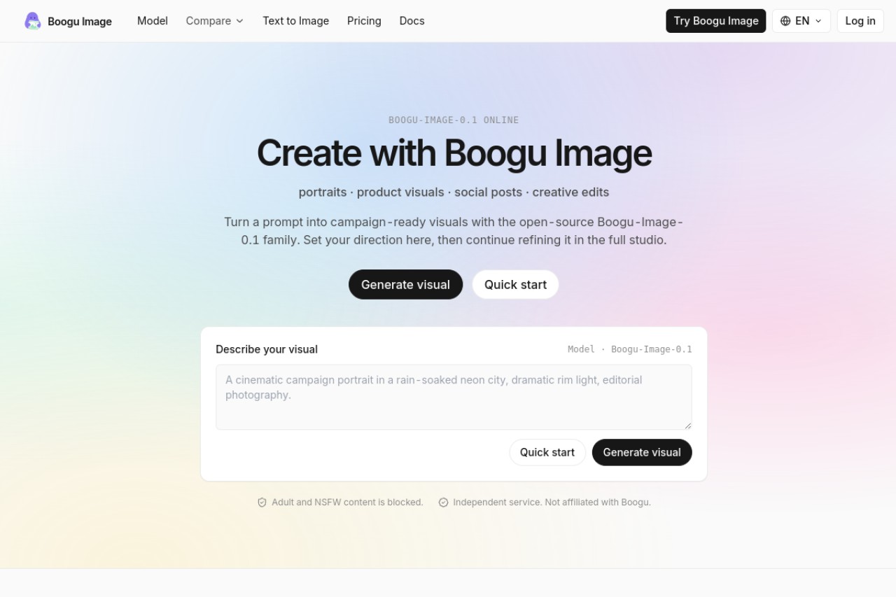 Boogu Image官网截图