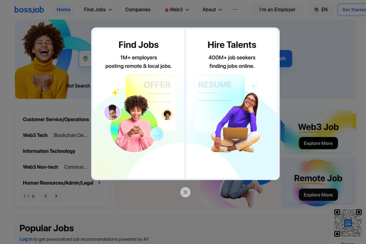 Bossjob官网截图