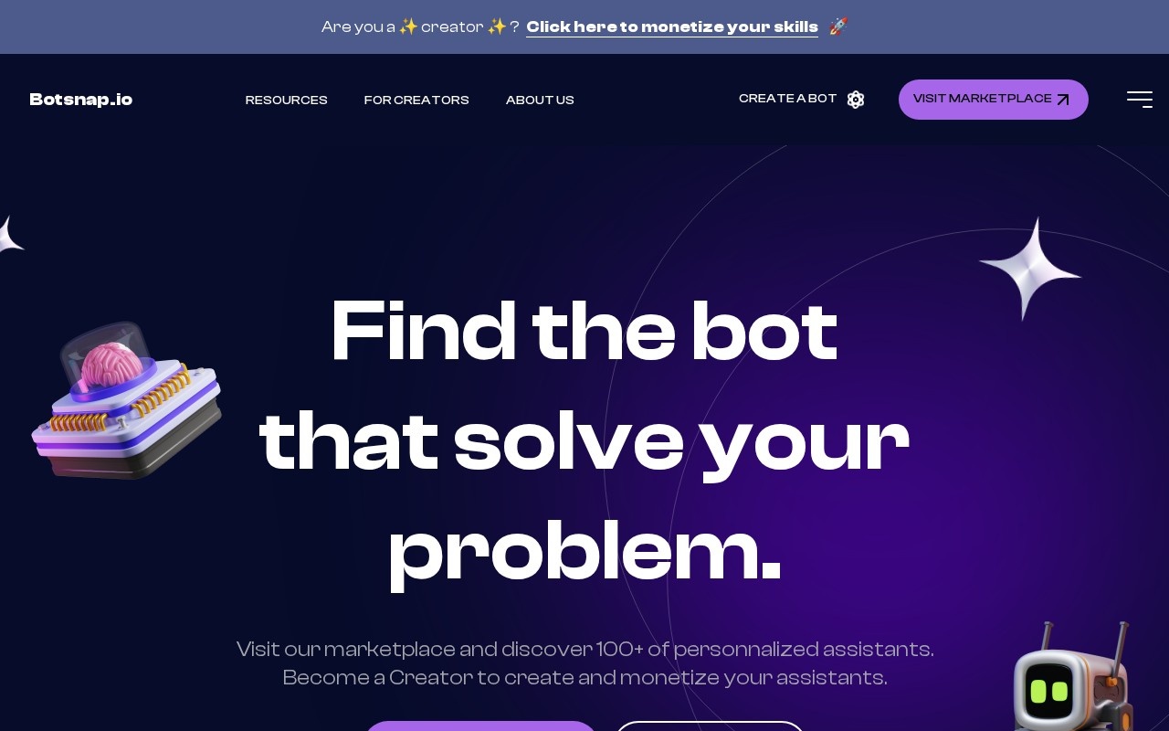 Botsnap官网截图