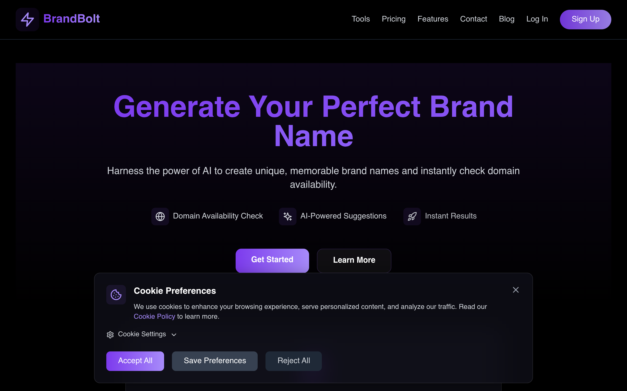 BrandBolt官网截图