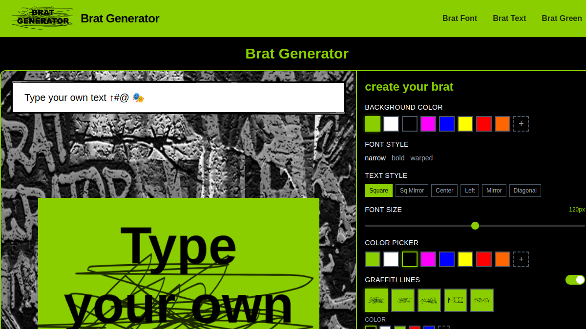 Brat Generator官网截图