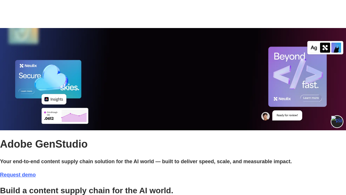 Adobe GenStudio官网截图