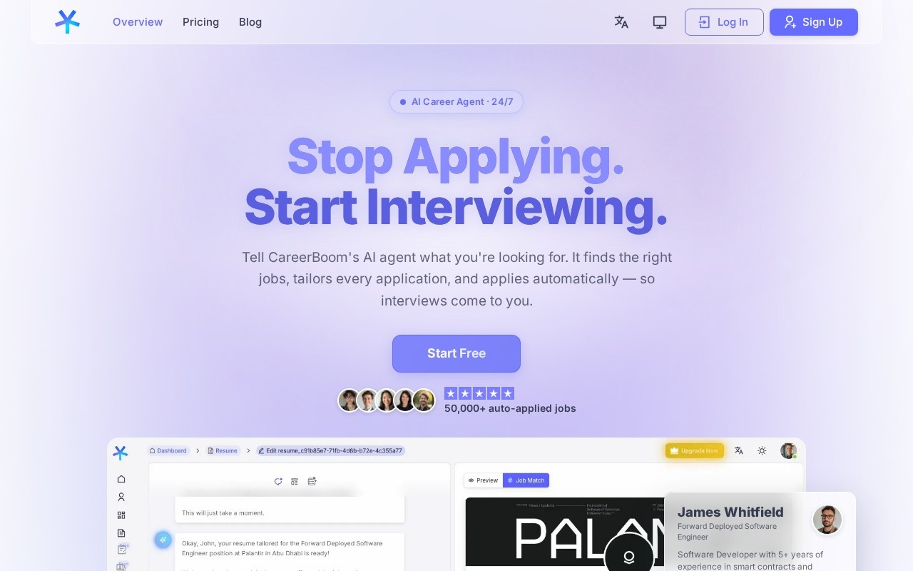 CareerBoom AI官网截图