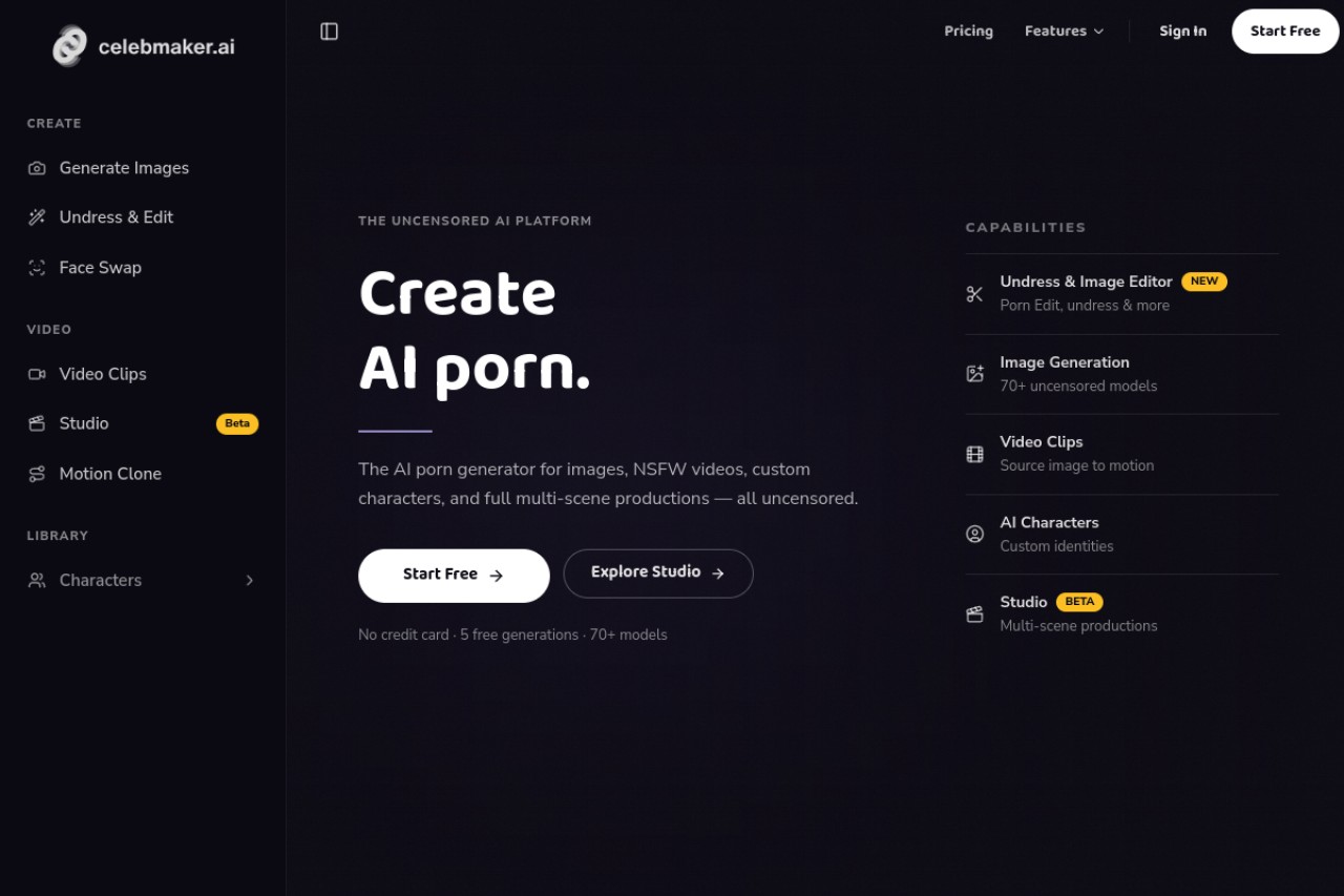 CelebMakerAI官网截图