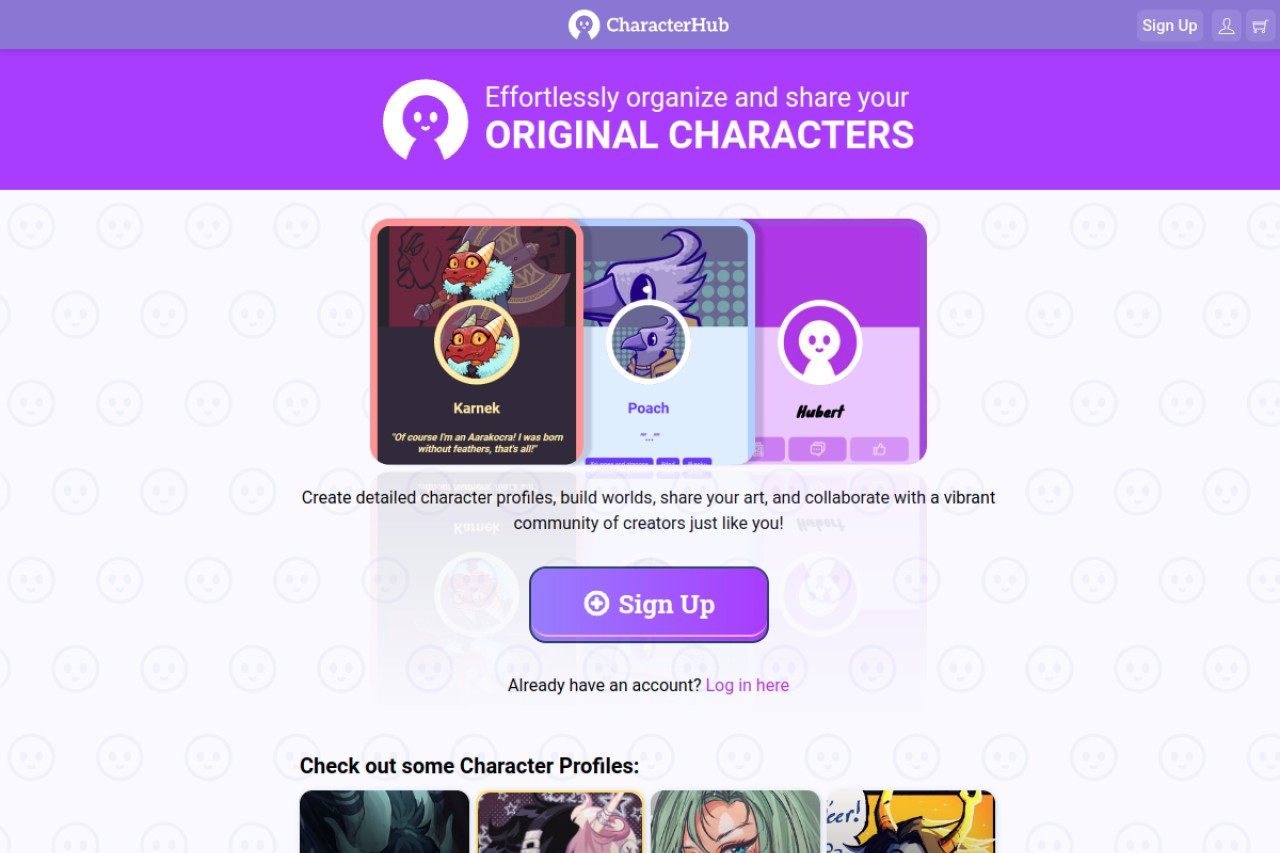 CharacterHub官网截图