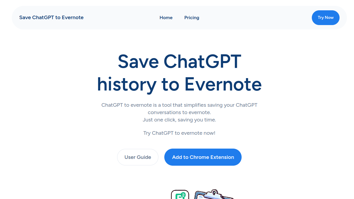 Save ChatGPT history to Evernote官网截图
