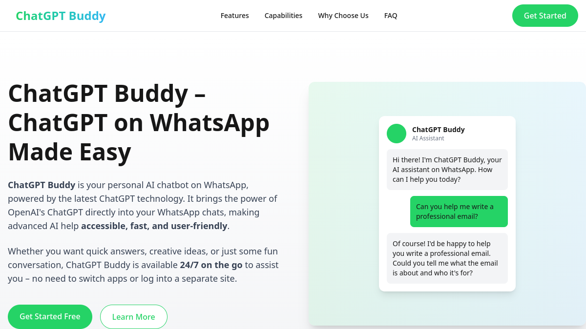 ChatGPT Buddy官网截图