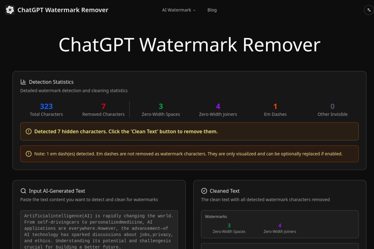 ChatGPT Watermark Remover官网截图