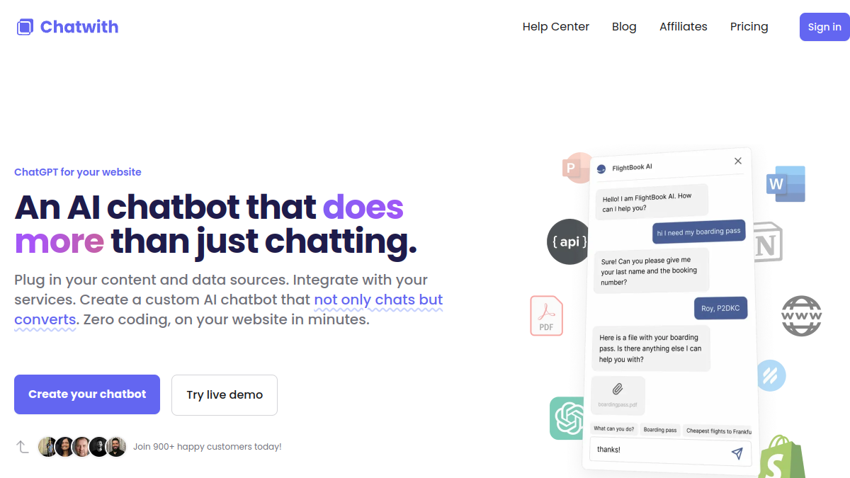 Chatwith官网截图