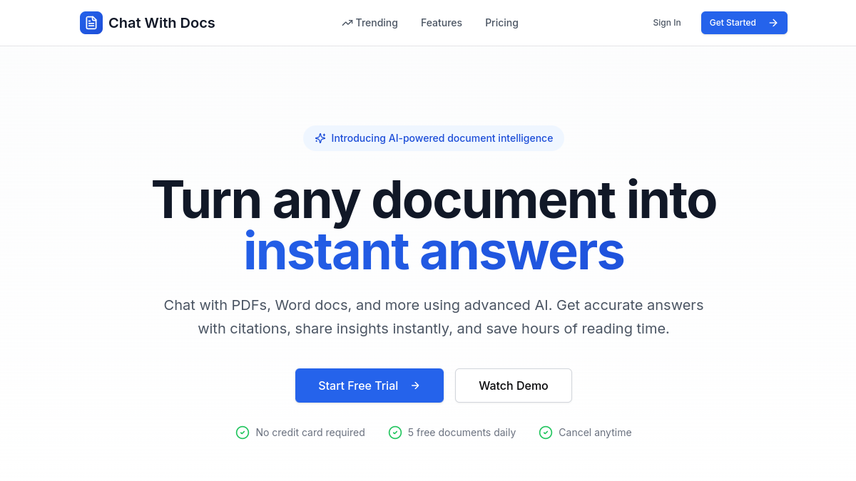 ChatWithDocs.co官网截图