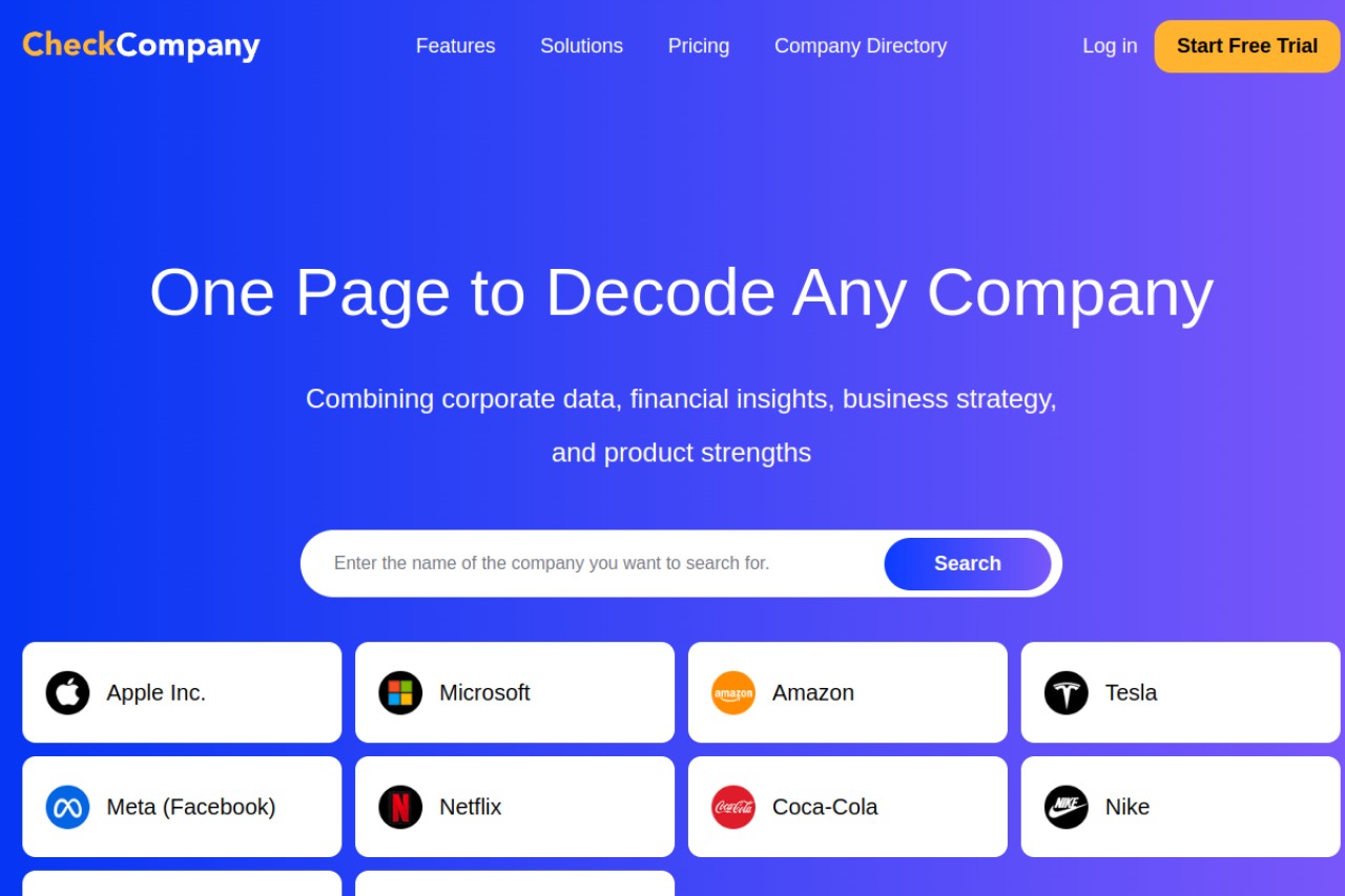 CheckCompany官网截图