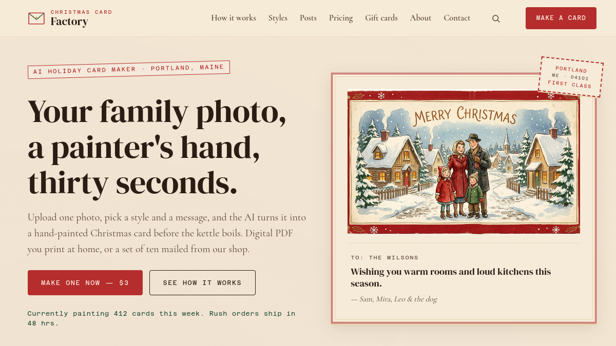 Christmas Card Factory官网截图