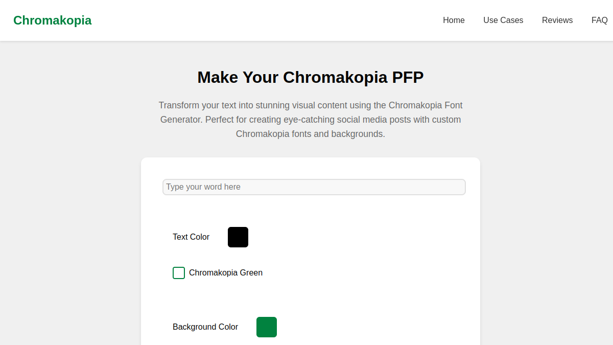 Chromakopia Font Profile Picture Generator官网截图