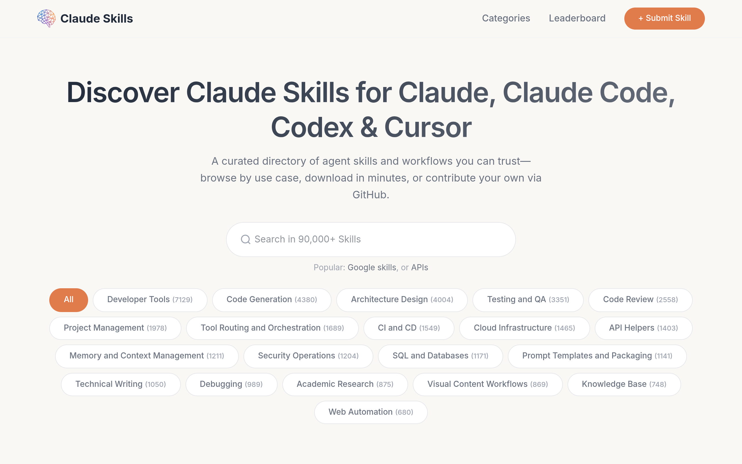 Claude Skills Library官网截图