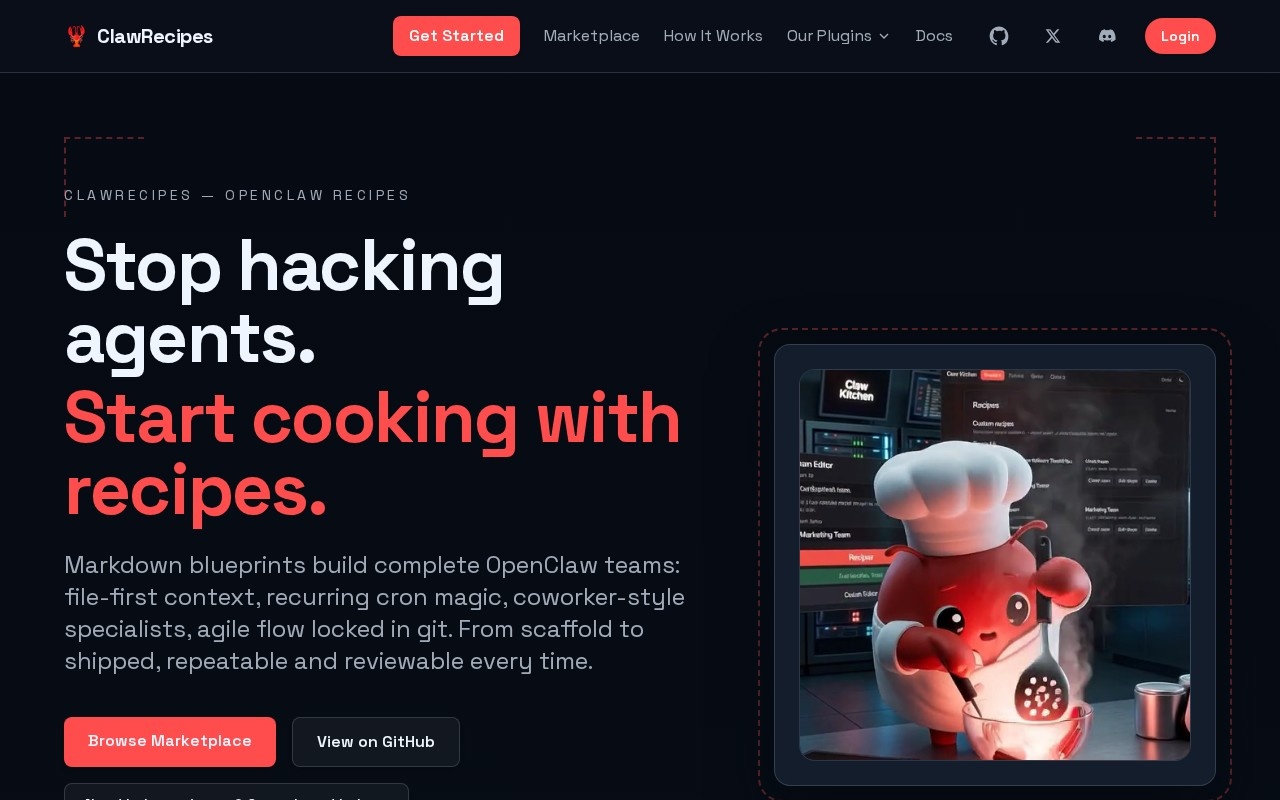 ClawRecipes官网截图