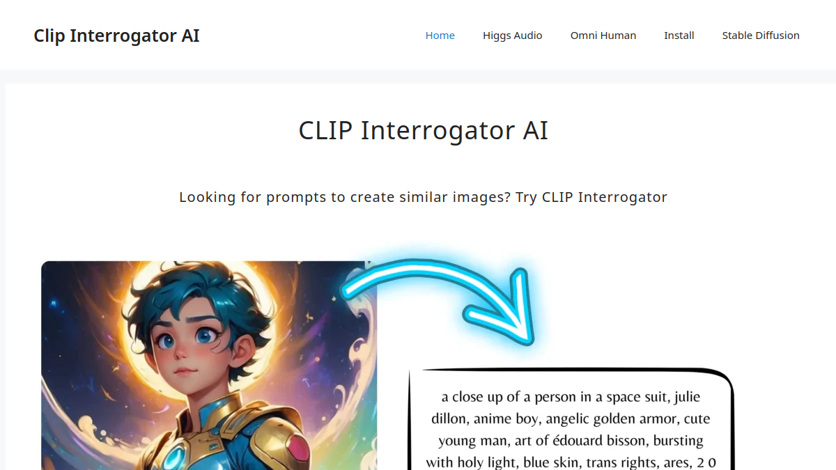 CLIP Interrogator官网截图